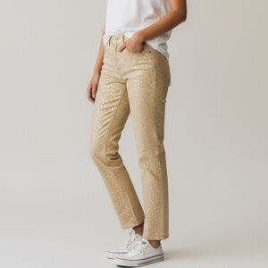 New American Eagle 90’s Straight Denim Jeans Size 4 Trendy Butter Yellow